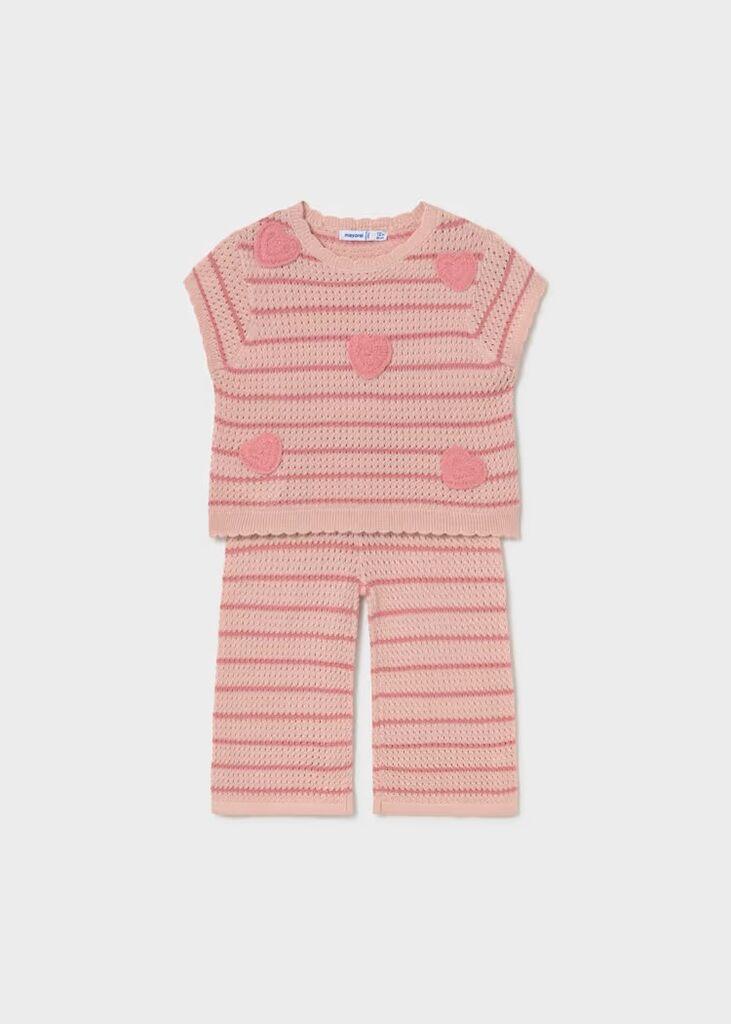 Coco Kids Плетен сет - розова, 12-80cm