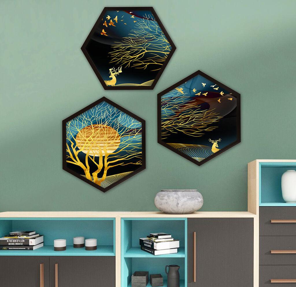 Wallity врамена слика 6GEN1613489353, 35x35 см, 3 дела