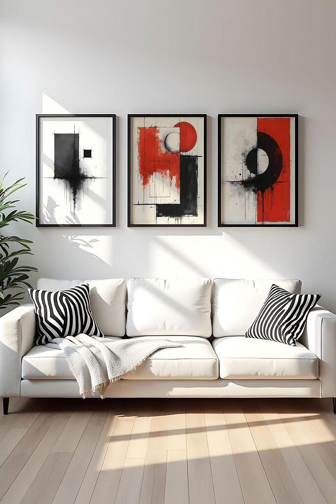 Слика во рамка Wallity Huhu441, 20x30 см, 3 дела