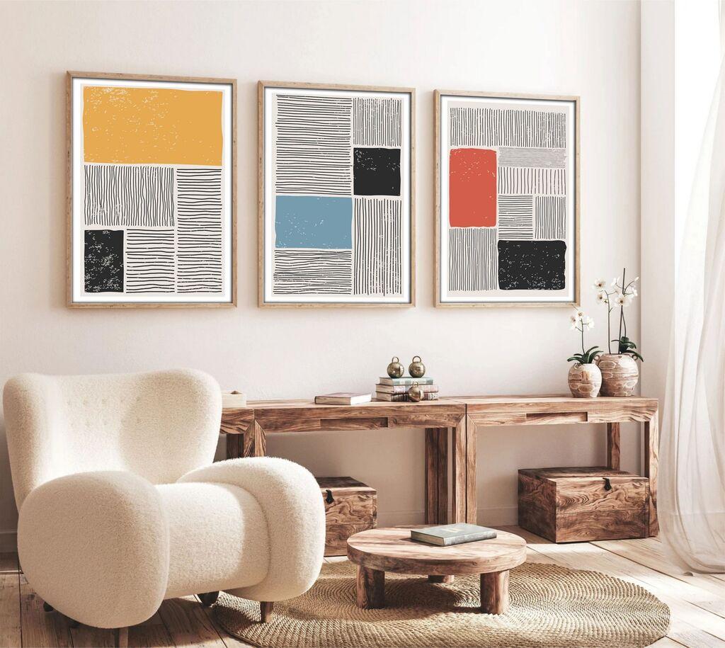 Слика во рамка Wallity Huhu132, 30x40 см, 3 дела