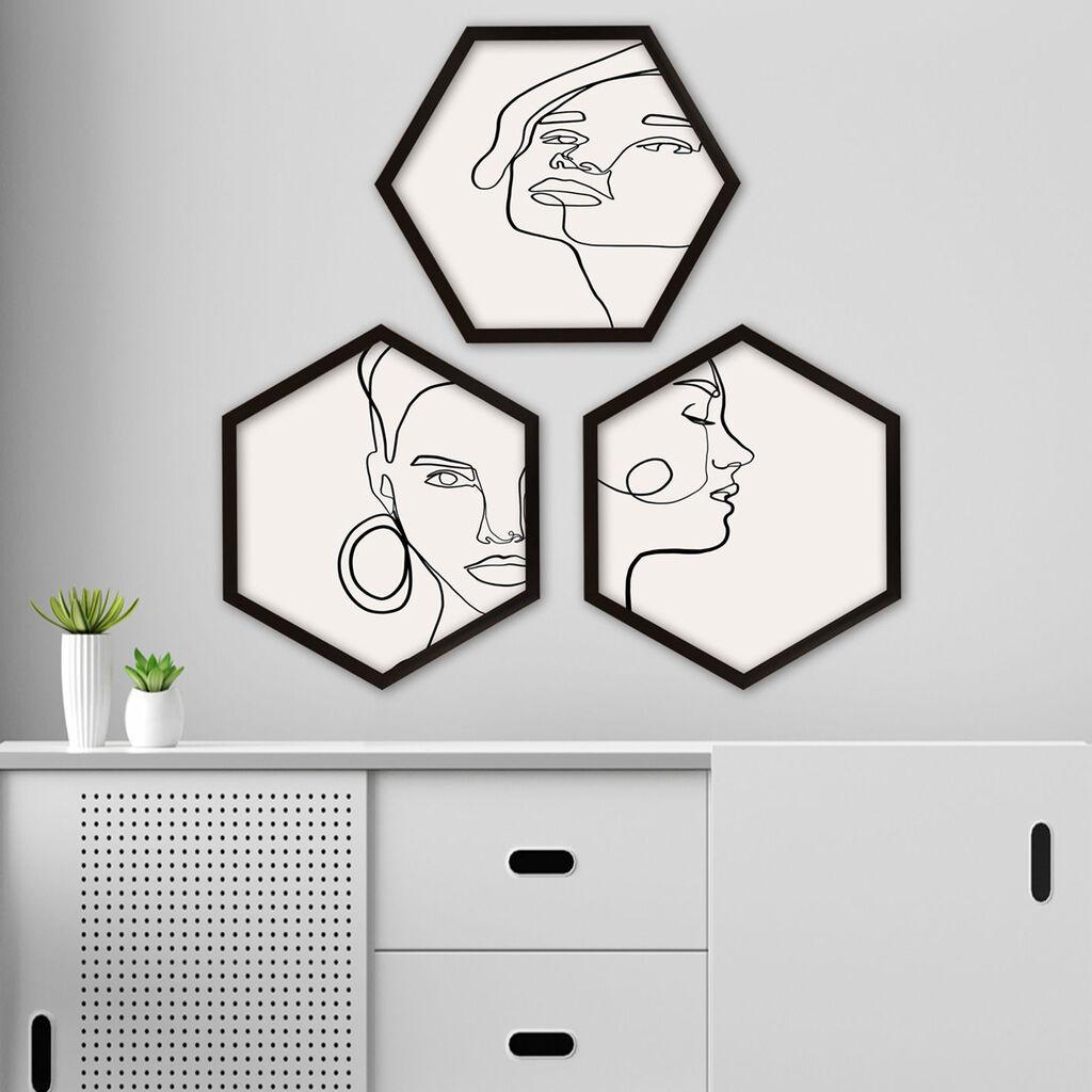 Wallity врамена слика 6GEN14984560252, 35x35 см, 3 дела