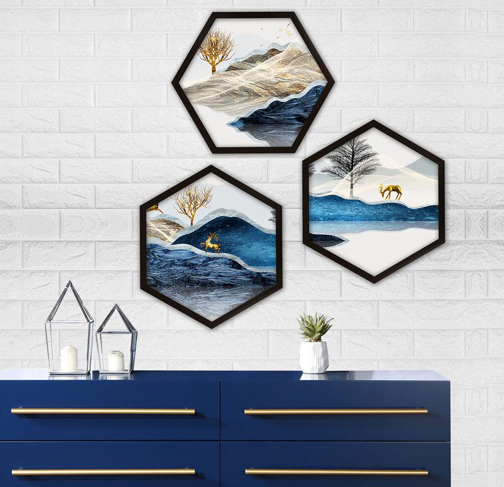 Wallity врамена слика 6GEN170050, 35x35 см, 3 дела