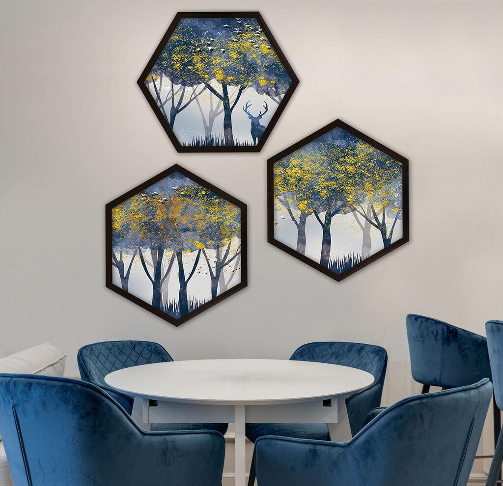 Wallity врамена слика 6GEN1730818, 35x35 см, 3 дела