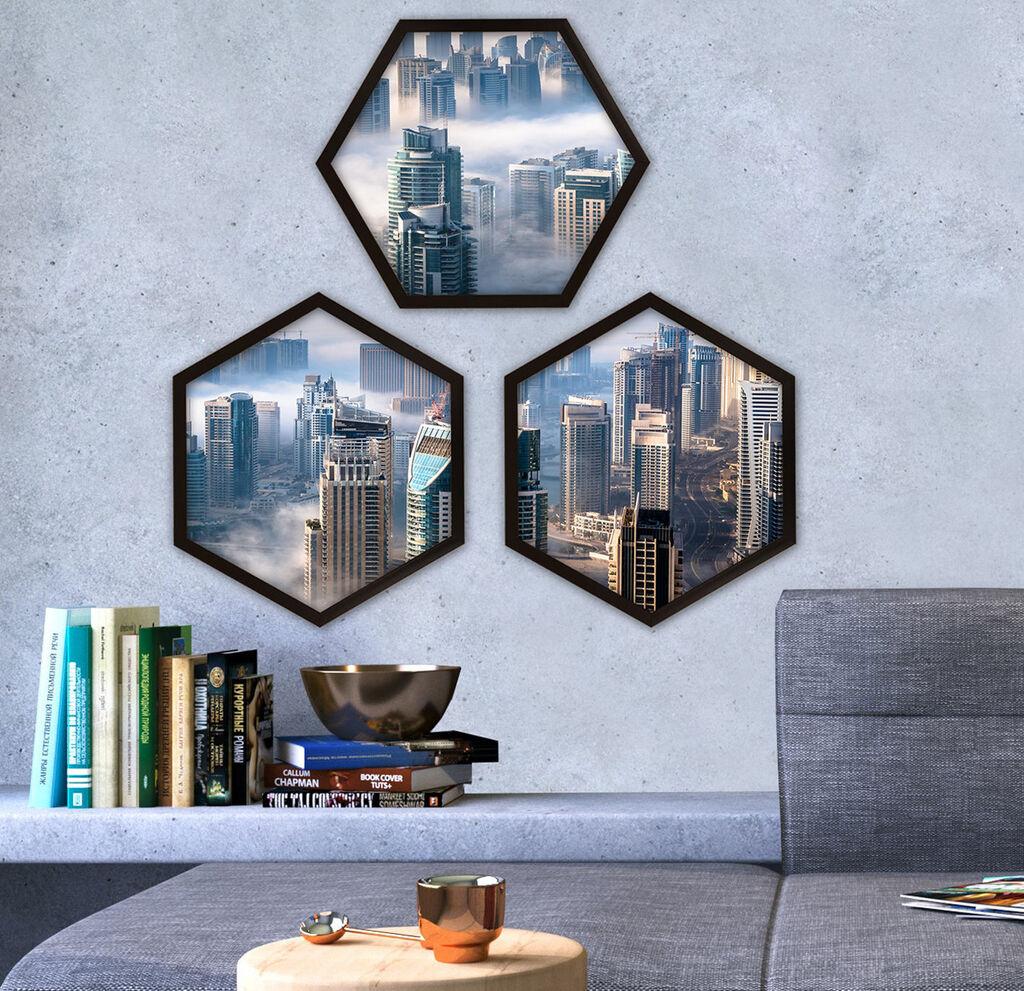 Wallity врамена слика 6GEN728342668, 35x35 см, 3 дела