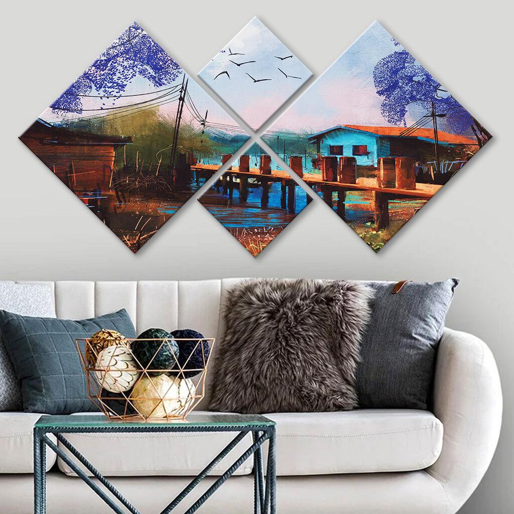 Слика Wallity 4MDF274654277, 60x115 см, 4 дела