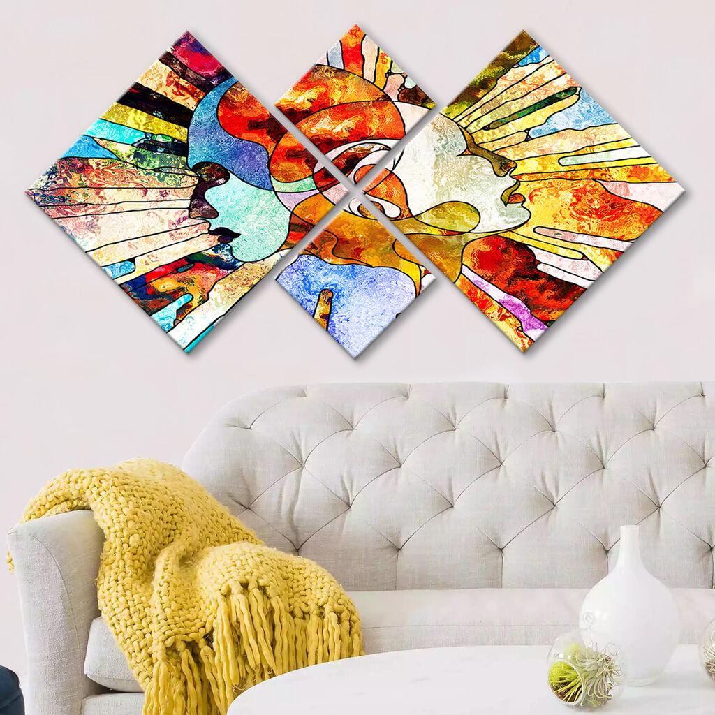 Слика Wallity 4MDF1021939786, 60x115 см, 4 дела