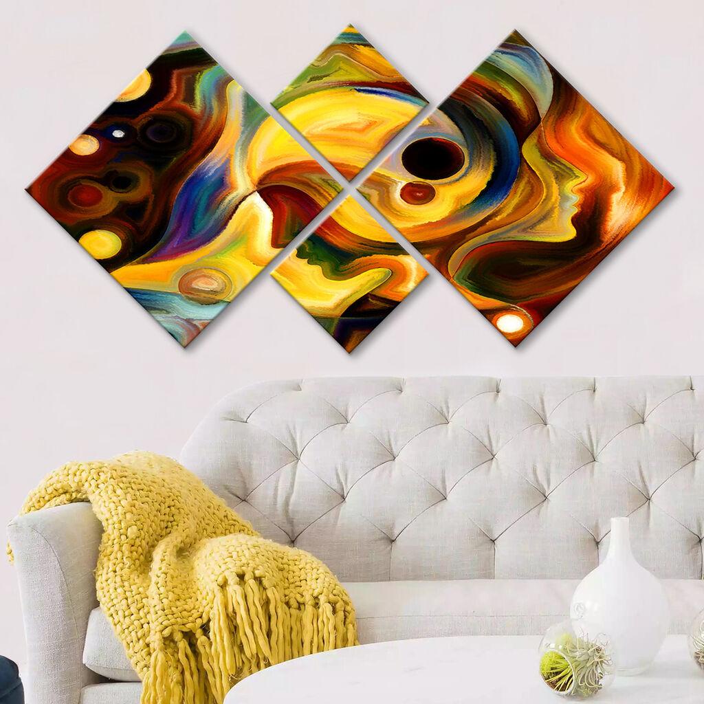 Слика Wallity 4MDF225930637, 60x115 см, 4 дела