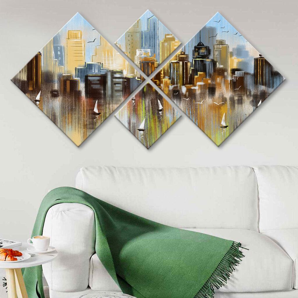 Слика Wallity 4MDF1723744372, 60x115 см, 4 дела