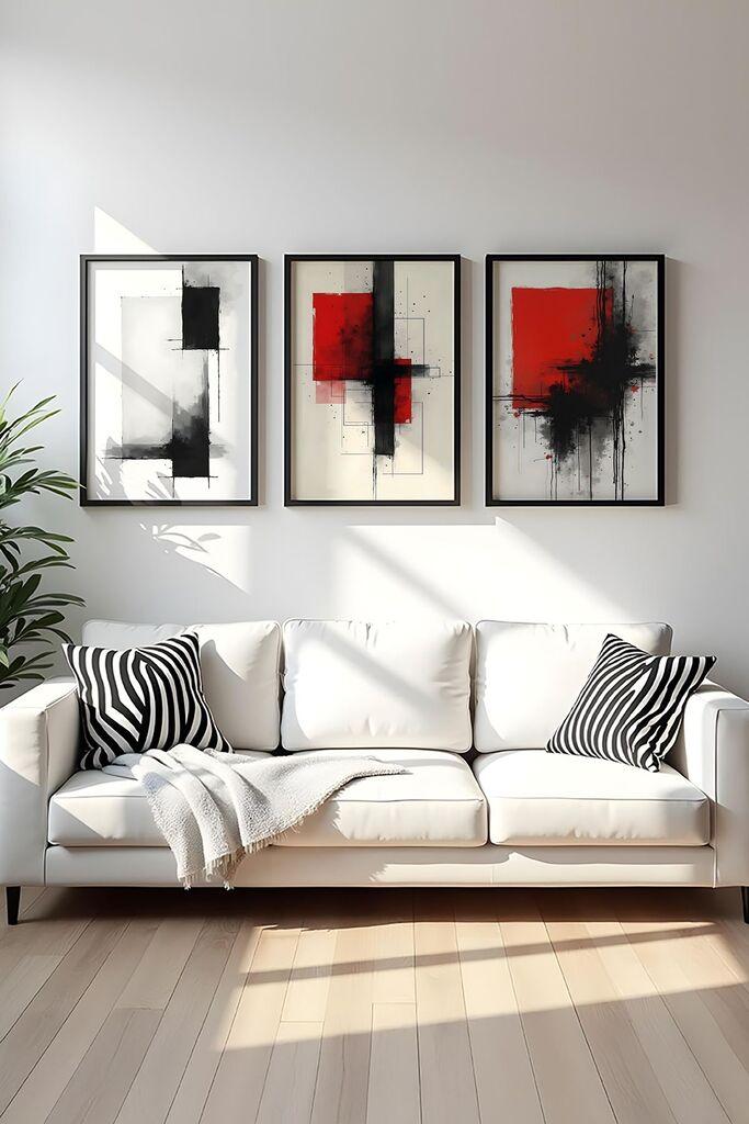 Слика во рамка Wallity Huhu442, 30x40 см, 3 дела