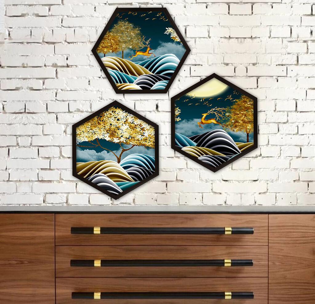 Слика во рамка Wallity 6GEN1730809057, 35x35 см, 3 дела