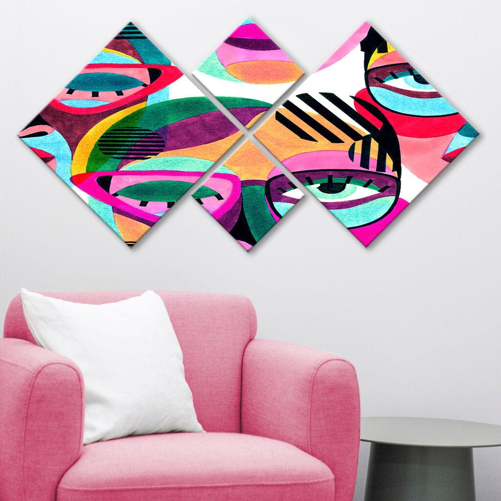 Слика Wallity 4MDF1567607053, 60x115 см, 4 дела