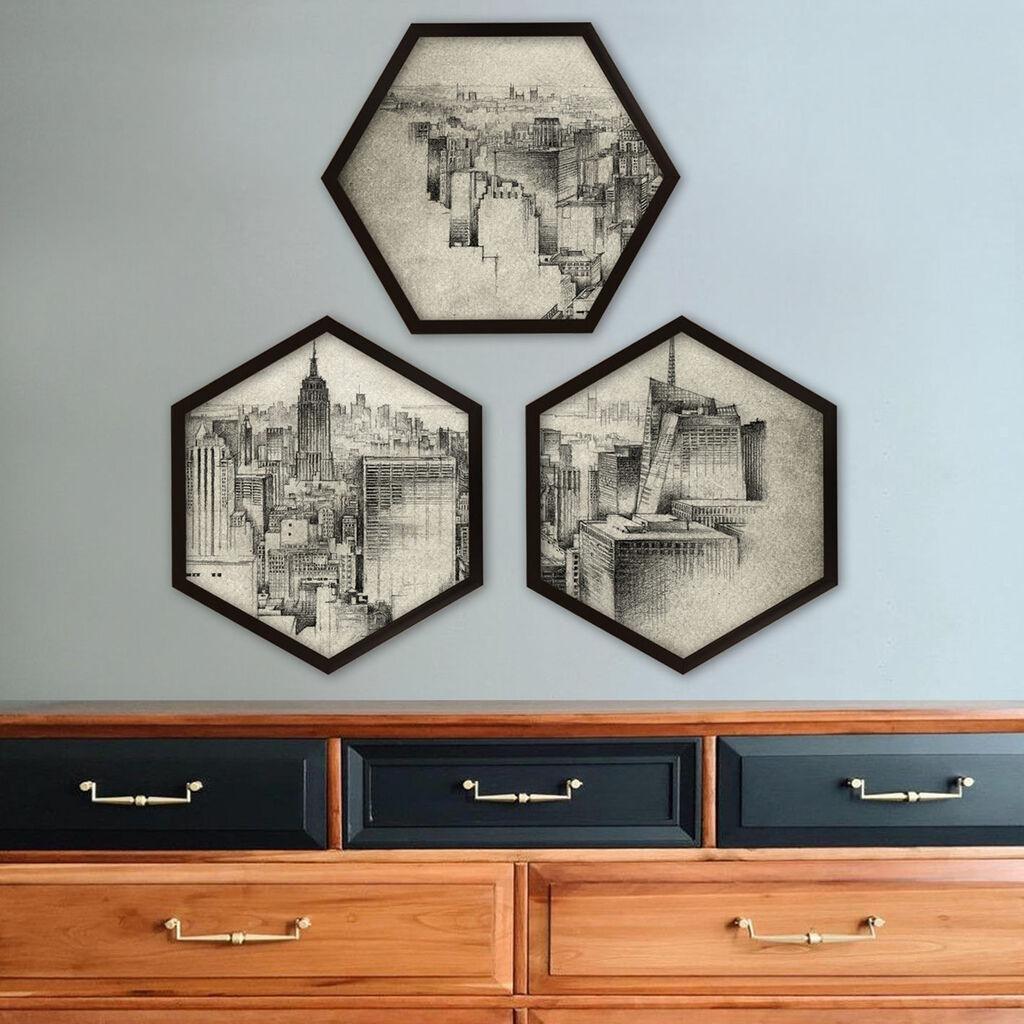 Wallity врамена слика 6GEN292542407, 35x35 см, 3 дела