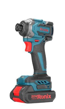 Ronix Акумулаторски ударен одвртувач brushless 20V, 2x2Ah батерии, 230Nm, куфер 8653