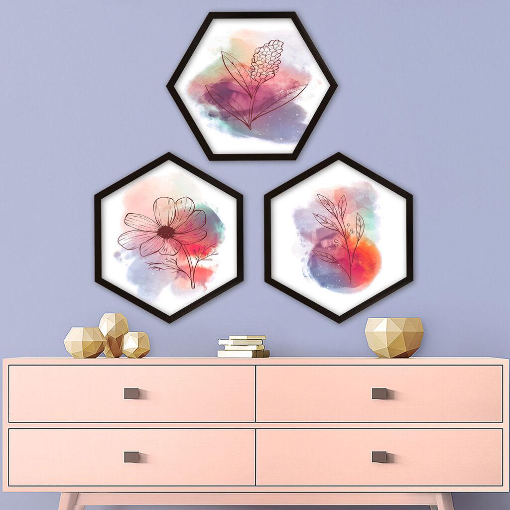 Wallity врамена слика 6GEN5742466, 35x35 см, 3 дела