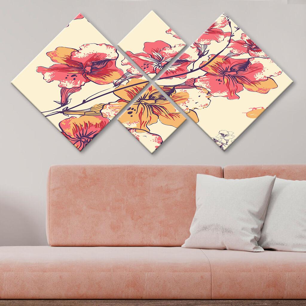 Слика Wallity 4MDF102352135, 60x115 см, 4 дела