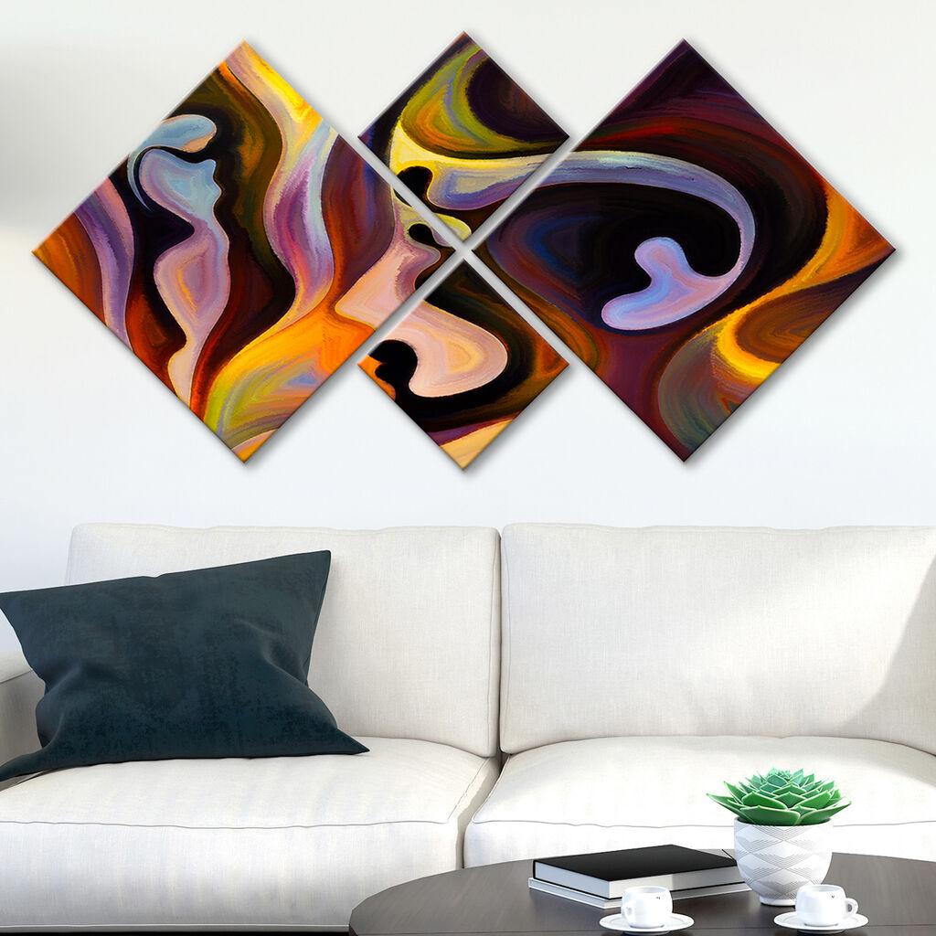 Слика Wallity 4MDF248687593, 60x115 см, 4 дела