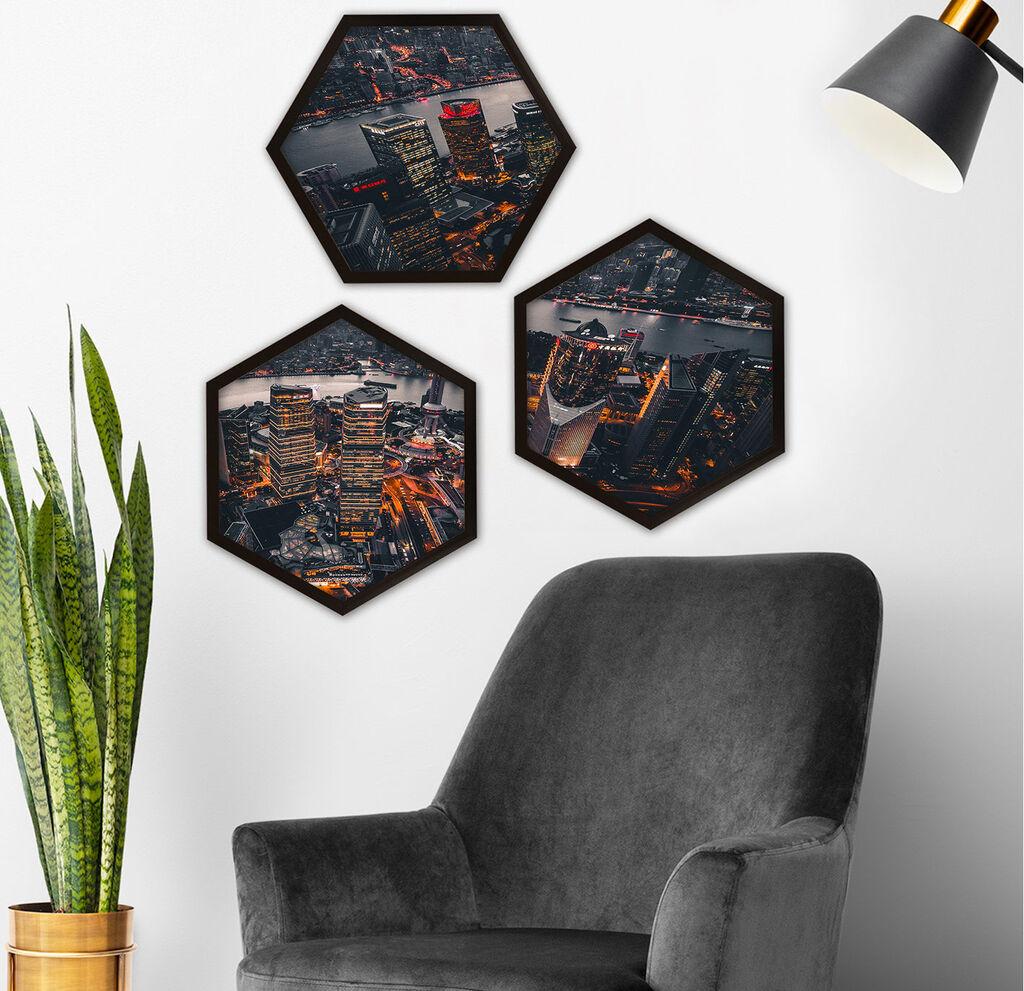 Wallity врамена слика 6GEN1365, 35x35 см, 3 дела