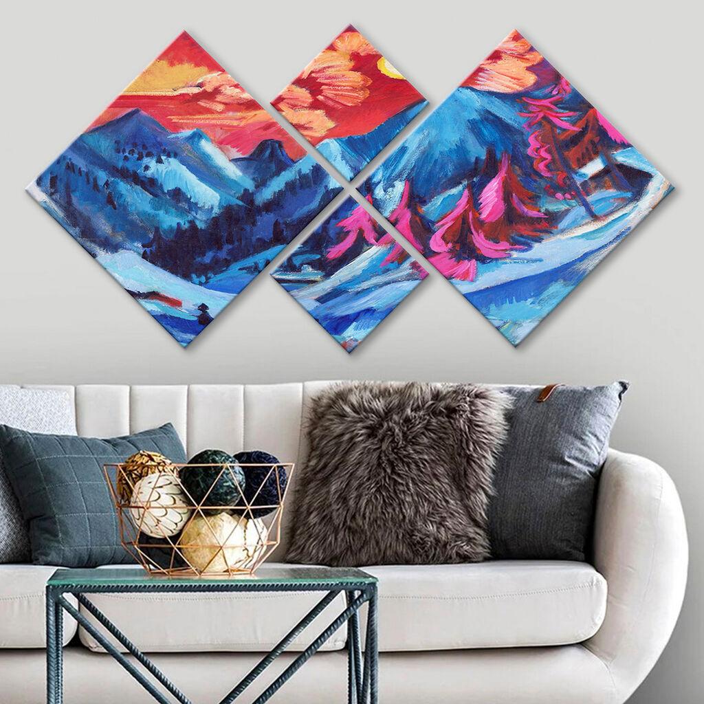 Слика Wallity 4MDF3034580, 60x115 см, 4 дела