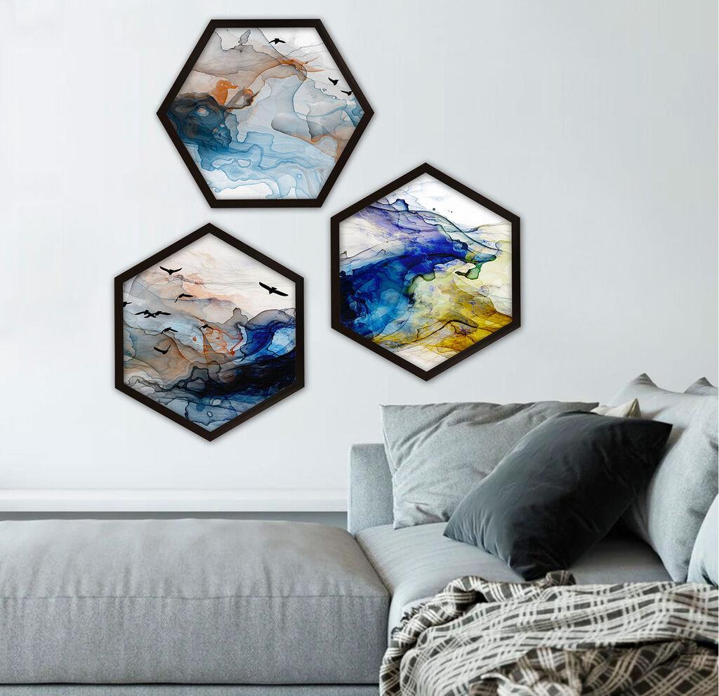 Wallity врамена слика 6GEN1675194094, 35x35 см, 3 дела