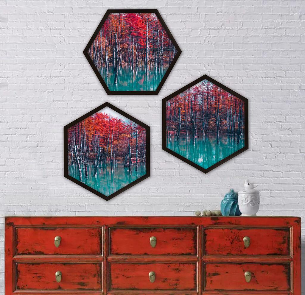 Wallity врамена слика 6GEN955656, 35x35 см, 3 дела