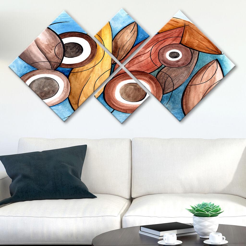 Слика Wallity 4MDF349797692, 60x115 см, 4 дела