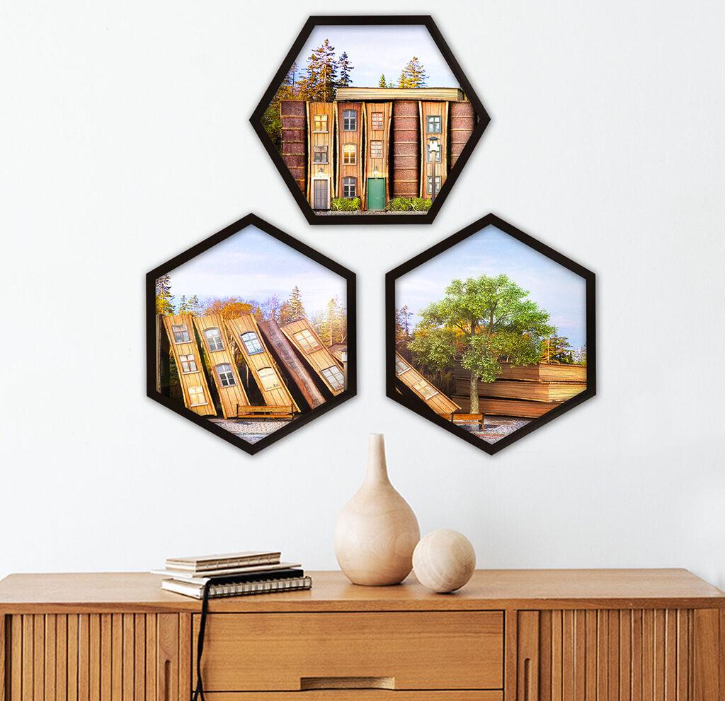 Wallity врамена слика 6GEN135744, 35x35 см, 3 дела