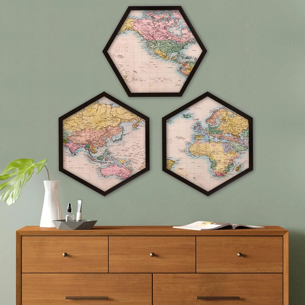 Wallity врамена слика 6GEN129602879, 35x35 см, 3 дела