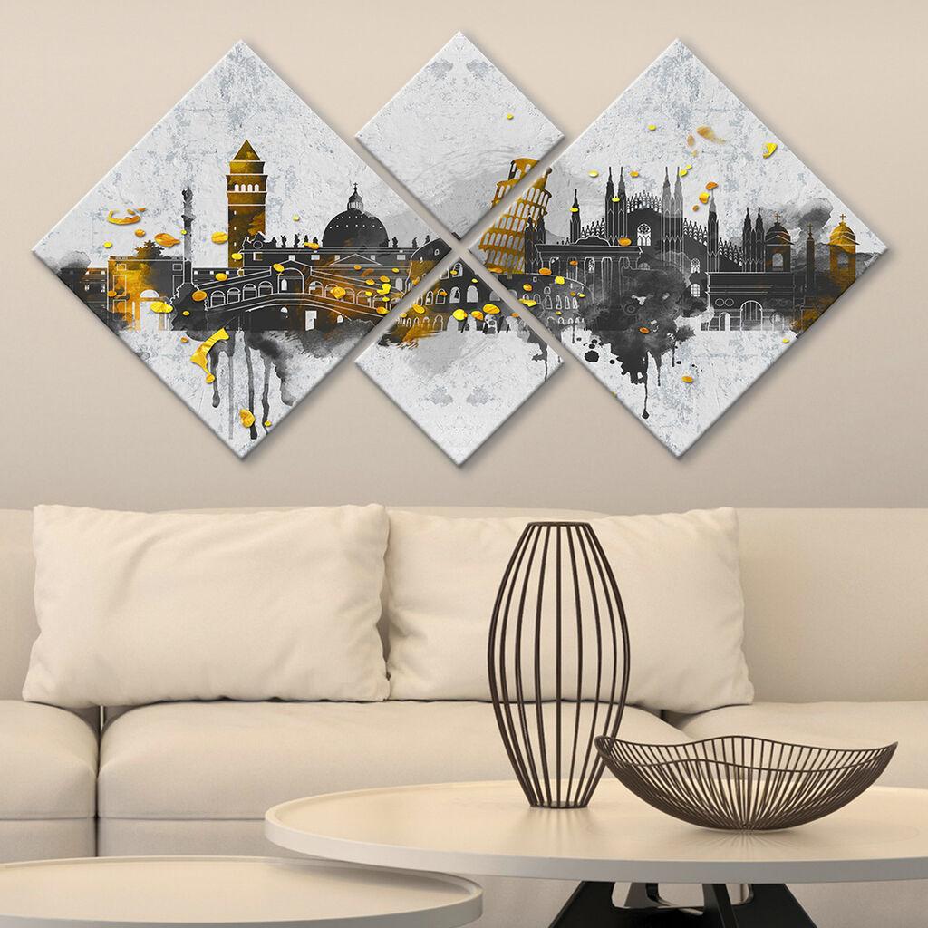 Слика Wallity 4MDF1580766238, 60x115 см, 4 дела