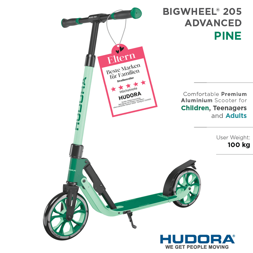 Hudora Тротинет BigWheel® 205 Advanced (Зелен)