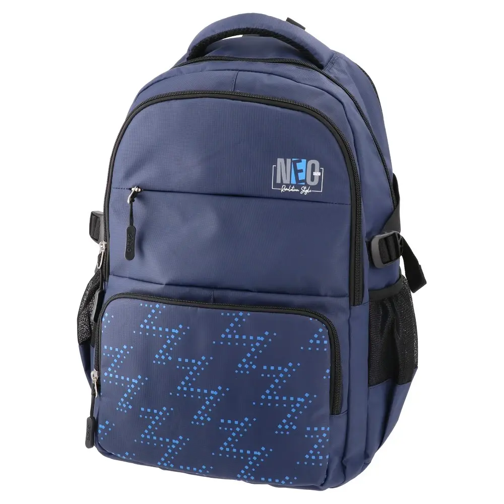 Училишен ранец Sazio Neo за момчиња Vinos Pop cool, 43x30x18 см, Teget