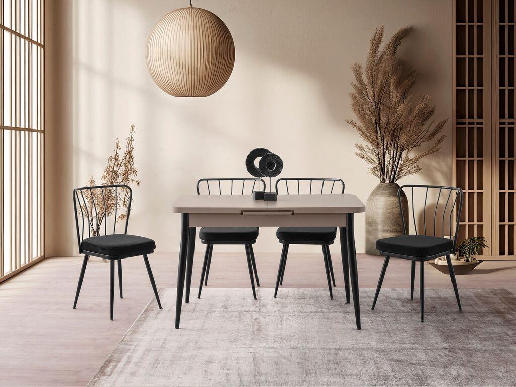 Трпезариска маса Hanah Home Ay - 1185, 120x75x70 см, беж