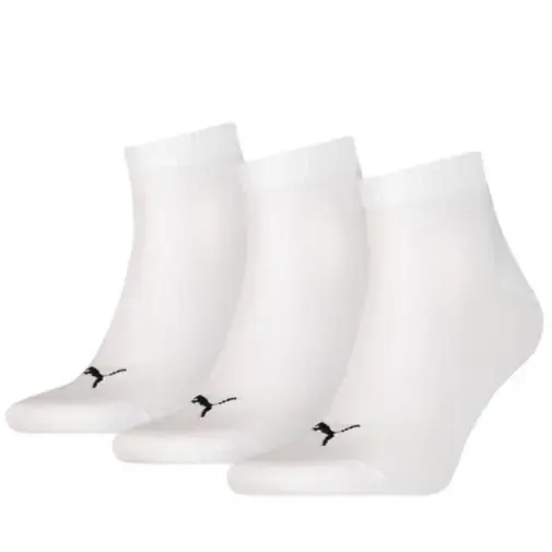 PUMA Quarter обични чорапи, 3 парчиња, Бели