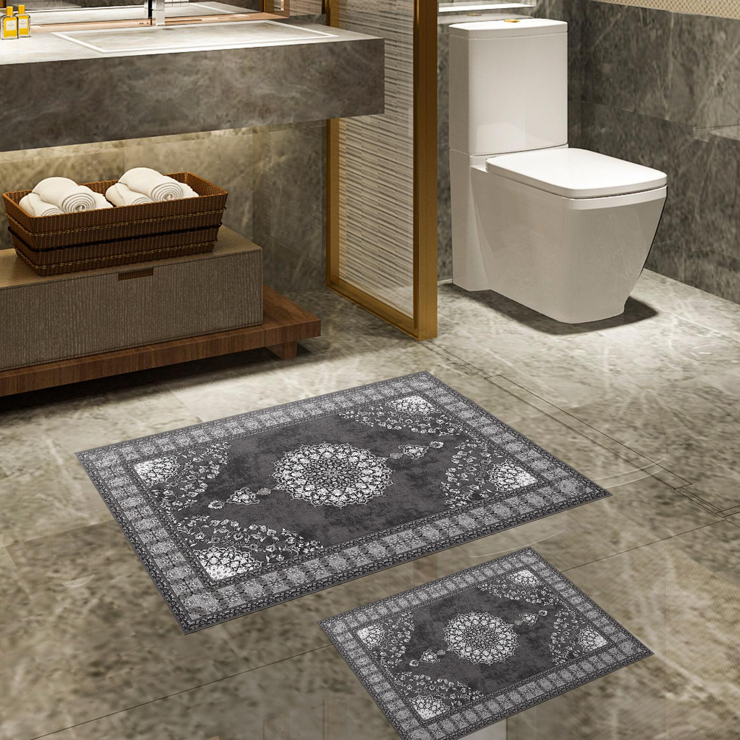 L'essentiel Maison Сет од 2 килими за бања Греј