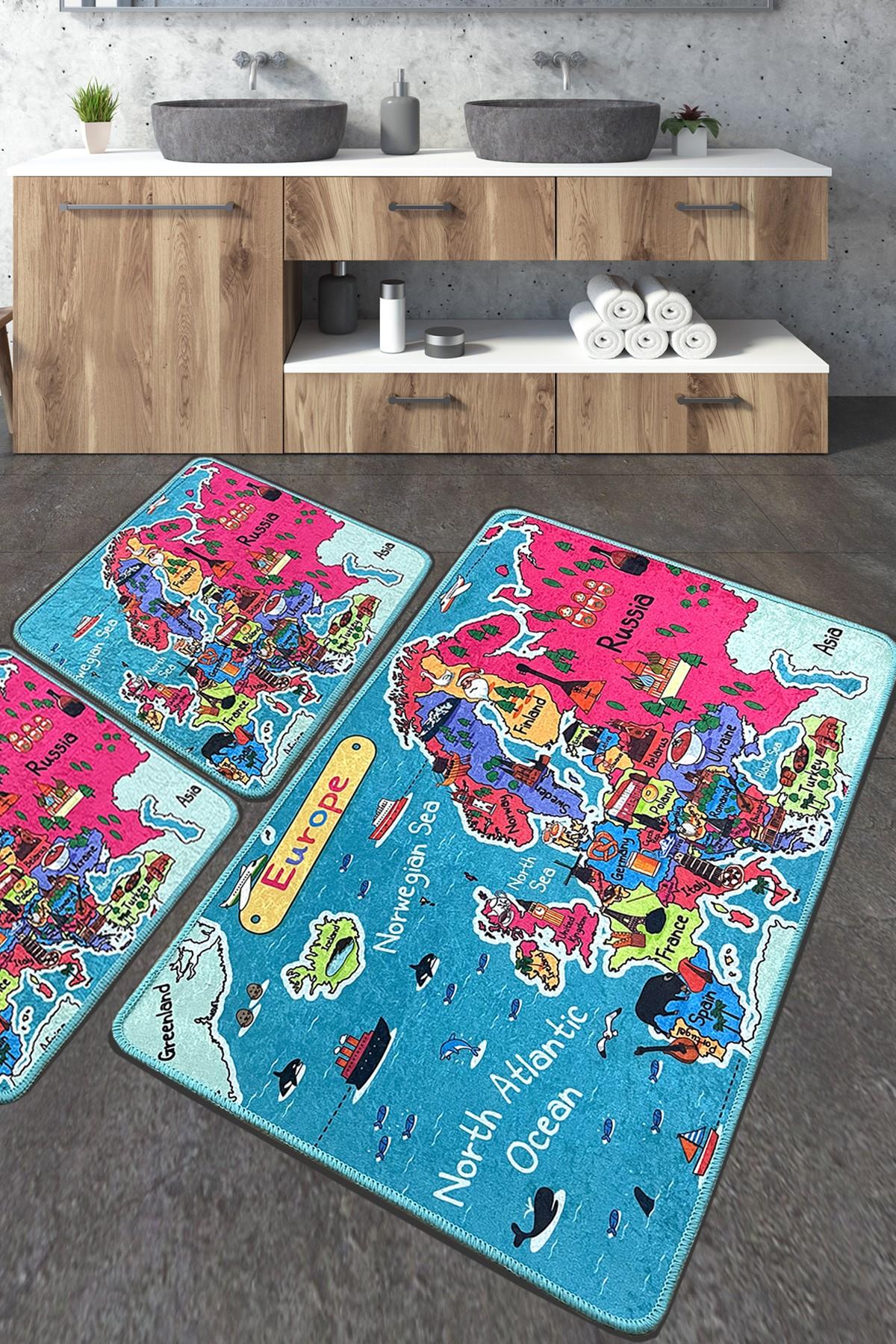 L'essentiel Maison Сет од 3 килими за бања Шарени