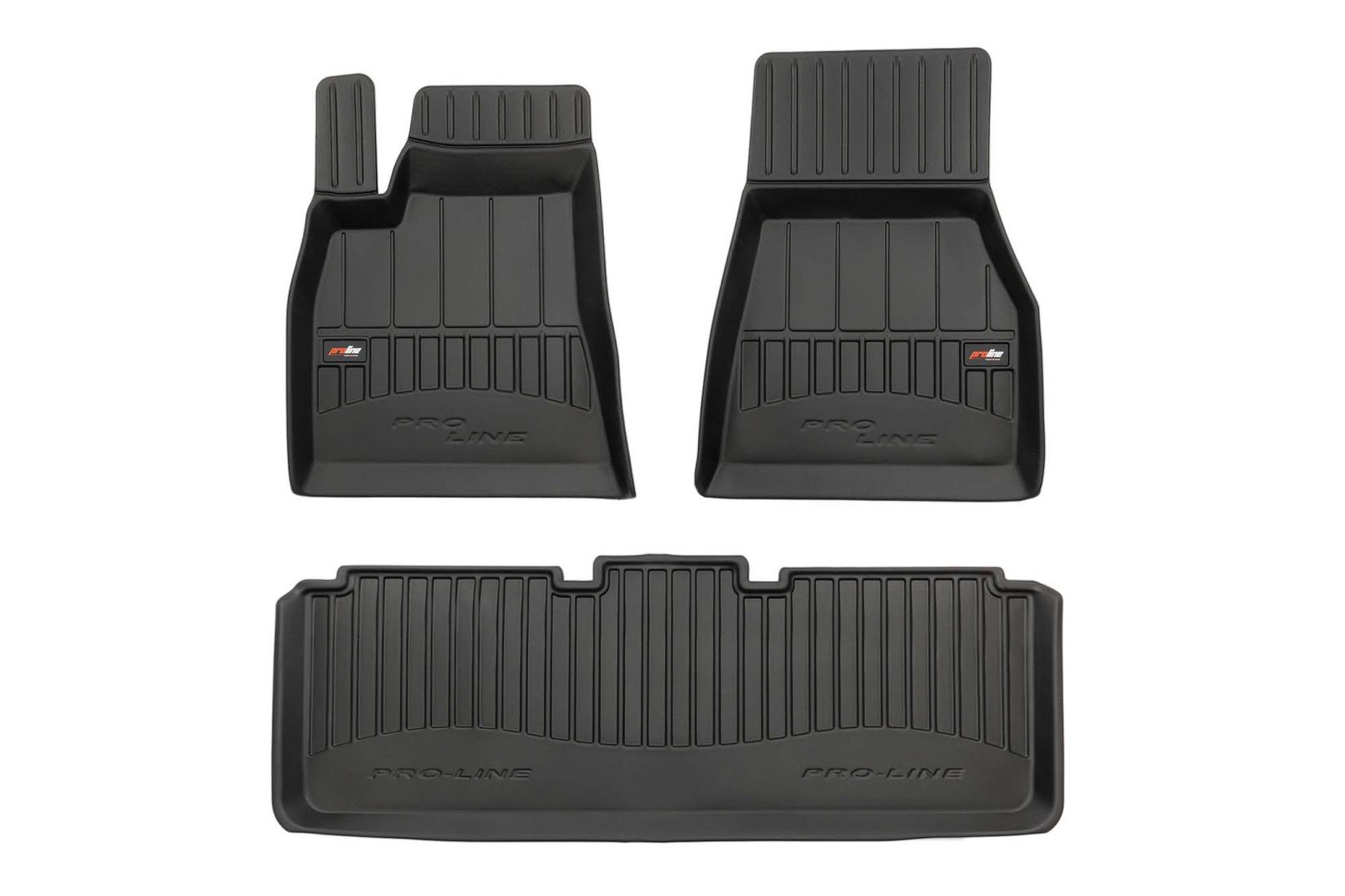 FROGUM 3D Гумени патосници за Tesla Model S по 2012 година 3 дела црни