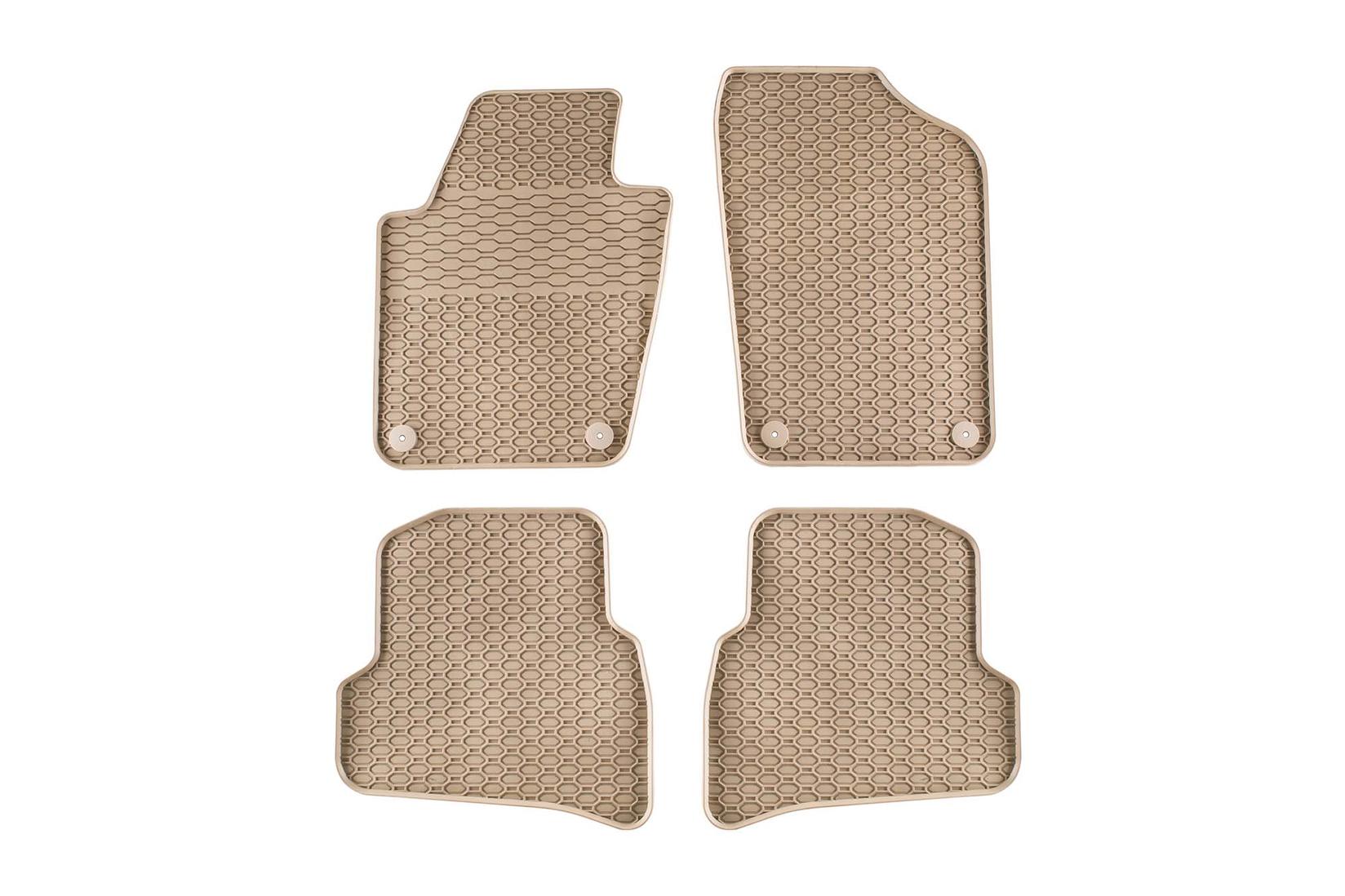 GEYER & HOSAJA Гумени патосници за VW Polo 2009-2017 Skoda Fabia по 2014г Seat Ibiza 2008-2017 4 дела кремави