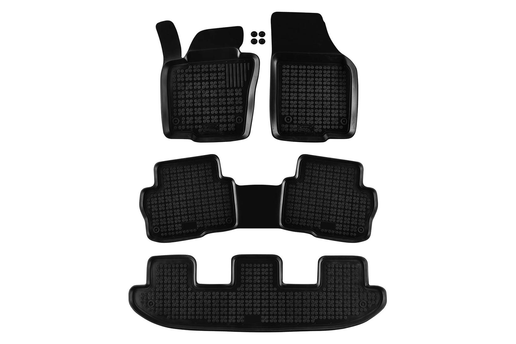 REZAW-PLAST Гумени патосници за VW Sharan Seat Alhambra по 2010 година 7 места 4 дела црни