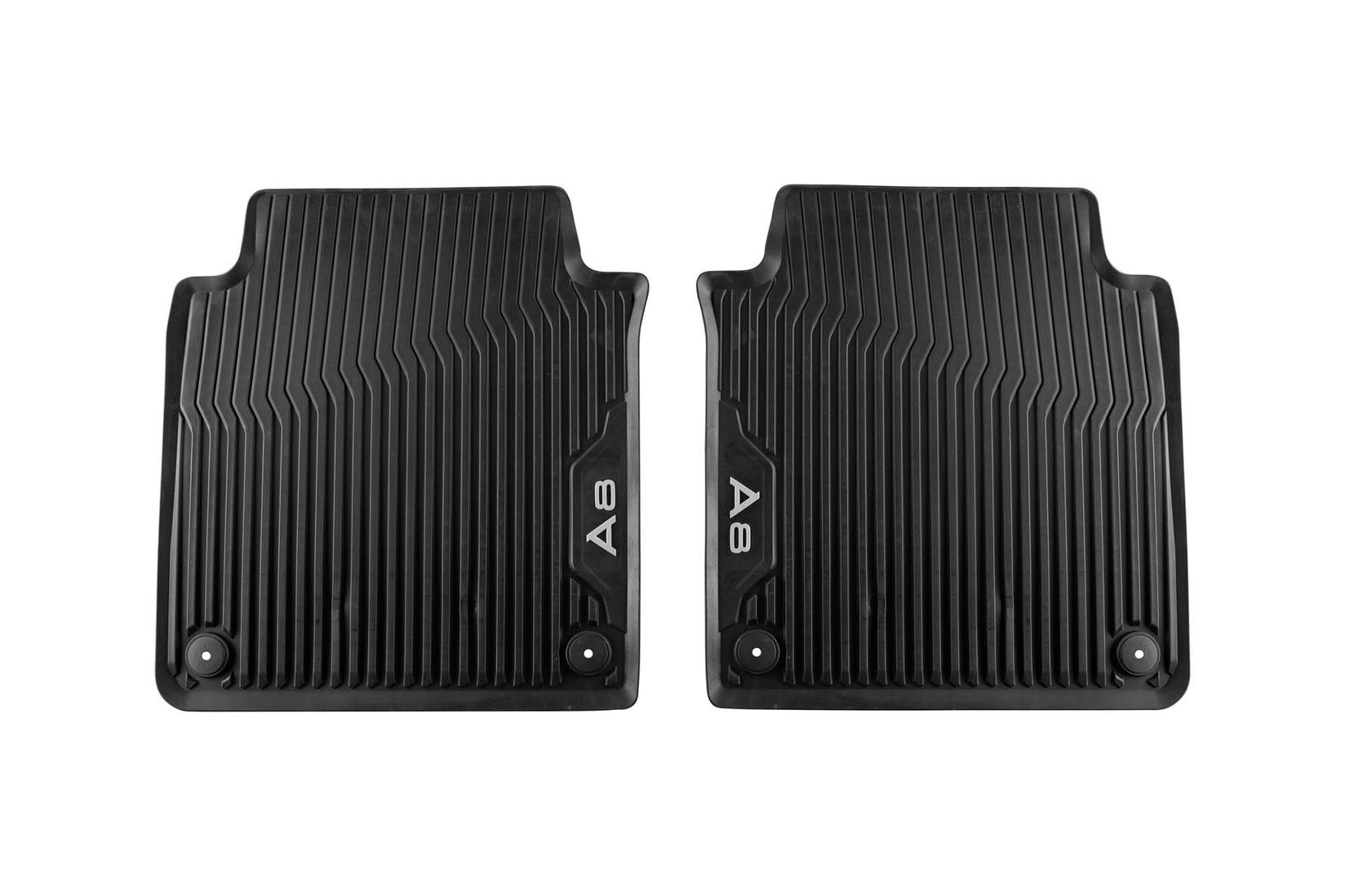 VW AG Задни Гумени патосници за Audi A8 по 2017 година долга верзија 2 дела црни