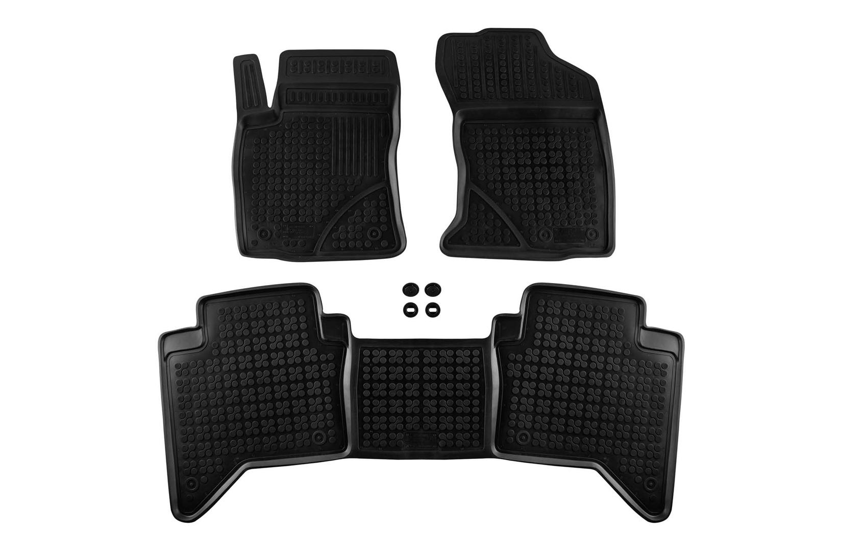 REZAW-PLAST Гумени патосници за Toyota Hilux по 2015 година 3 дела црни