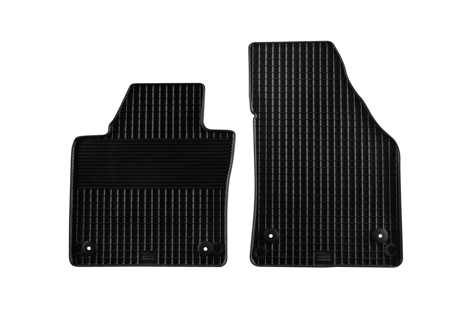 GUMARNY ZUBRI Гумени патосници за VW Caddy 2003-2019 Caddy Maxi 2008-2019 2 дела црни