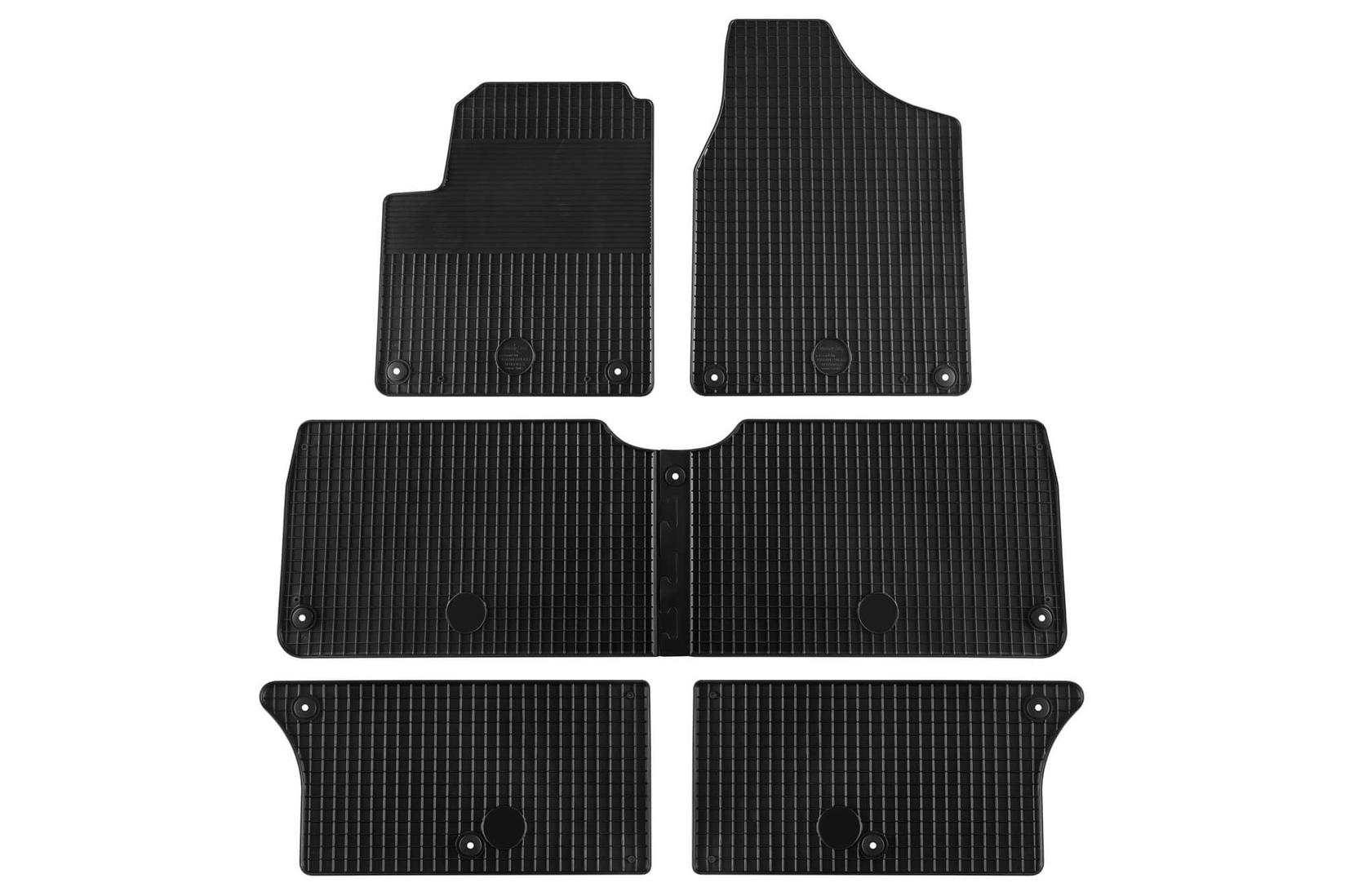 GUMARNY ZUBRI Гумени патосници за VW Sharan Seat Alhambra 1996-2009 со округли отвори 7 места 6 дела