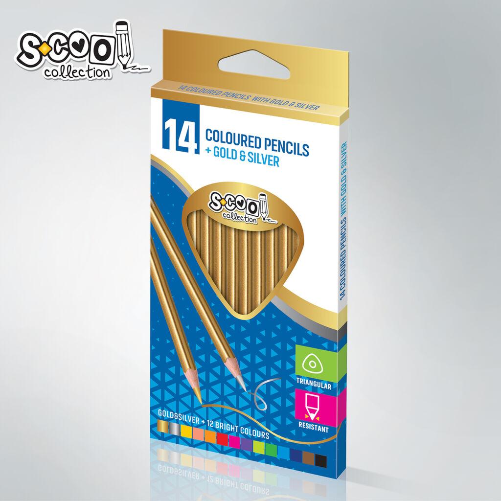 Scool Дрвени Боици 14 (+ Златна И Сребрена)