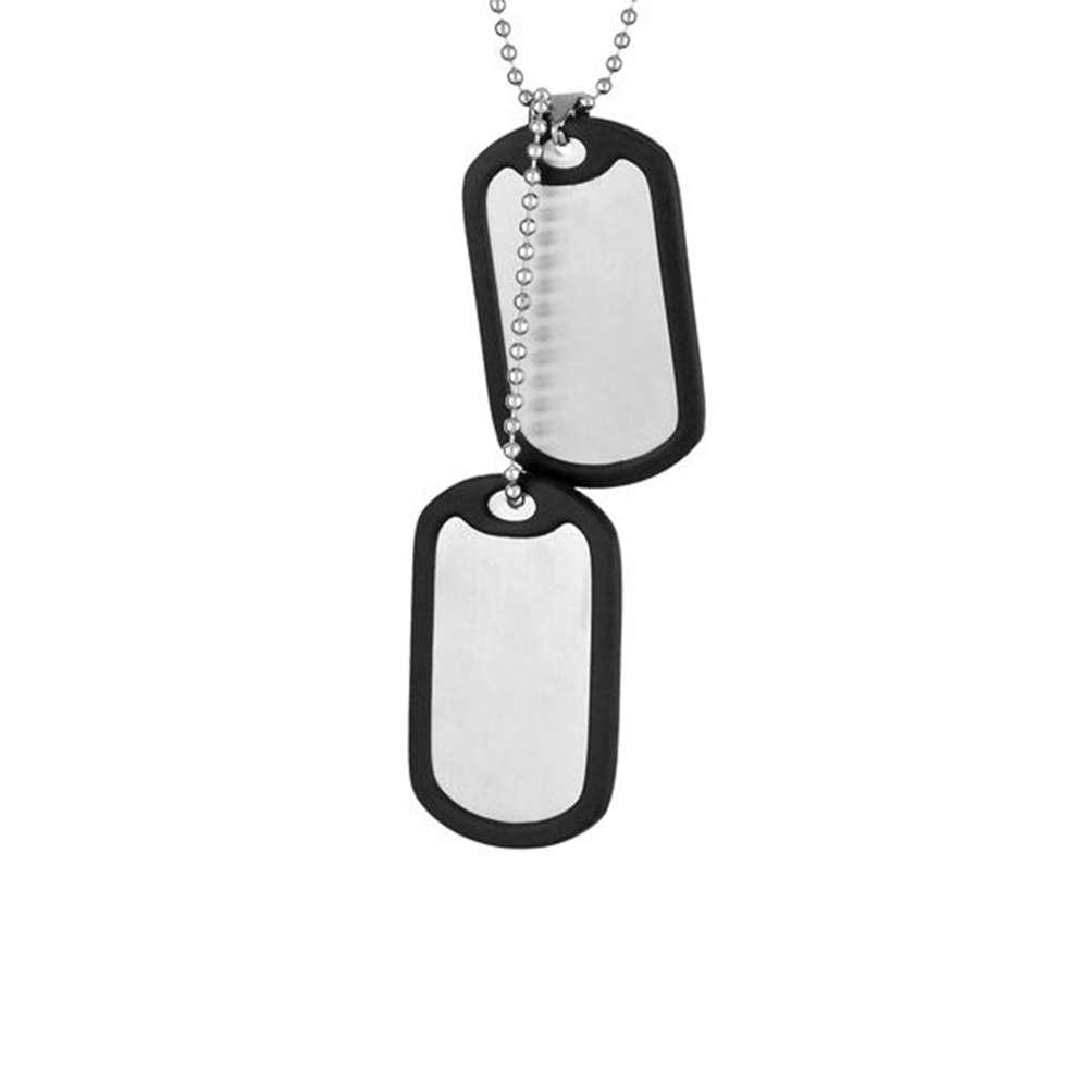 MIL TEC  Ланче dog tag со поолиран придушувач сребрено
