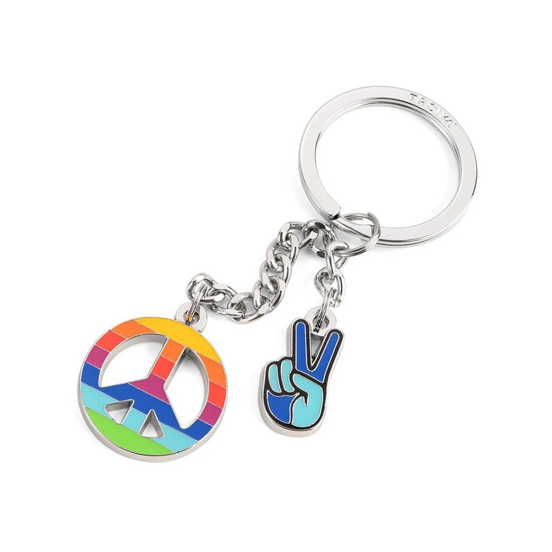 TROIKA Keyring peace hand sign and peace symbol