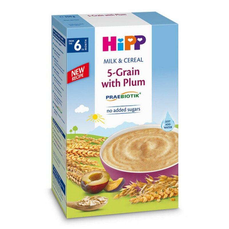 Hipp Organic Milk & Cereal 5-Grain With Plum Млечна Каша 5 Вида Житарки Со Слива 250G