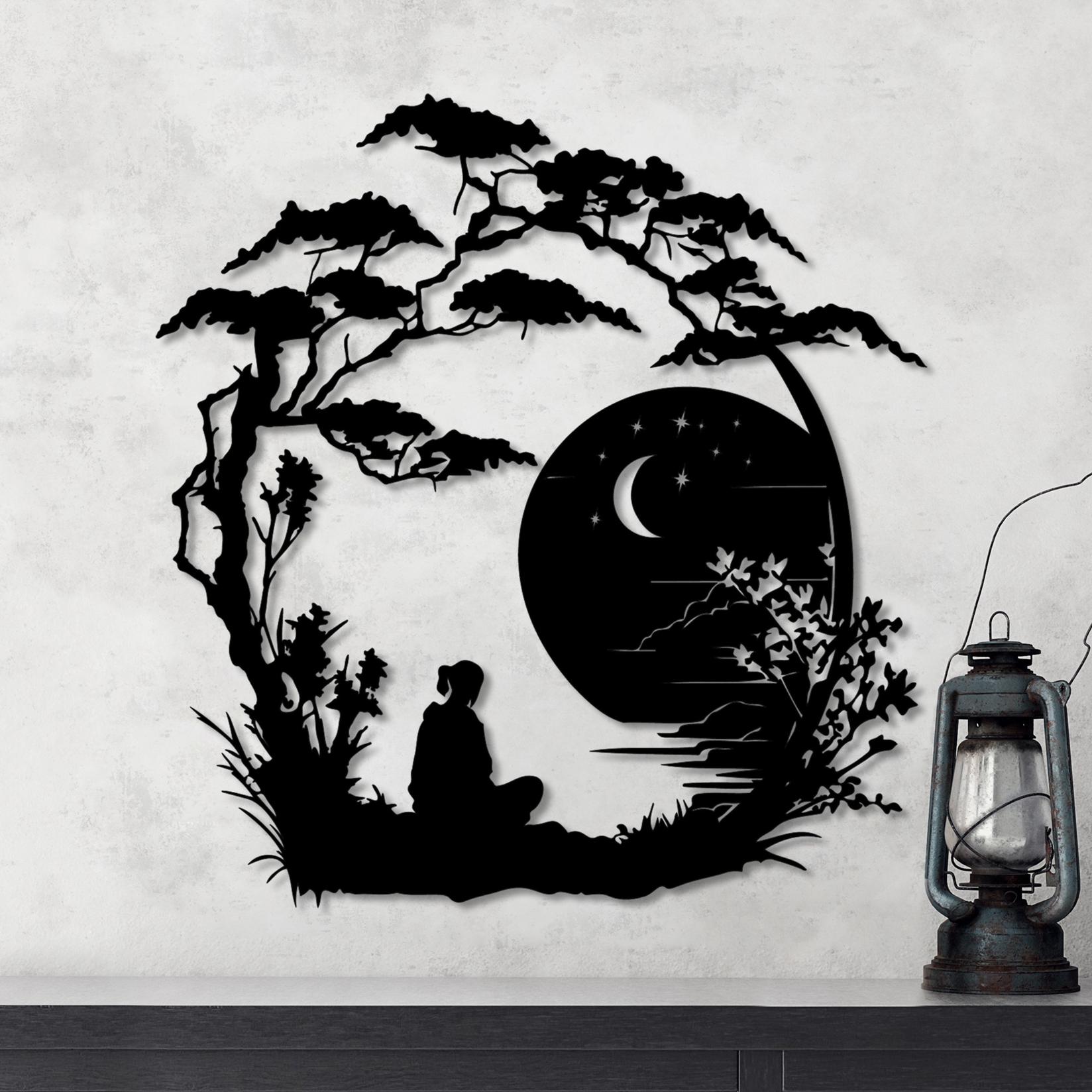 Wallity декорација за dzид The ​​Seclusion, 63x60 см, 1,5 мм, црна