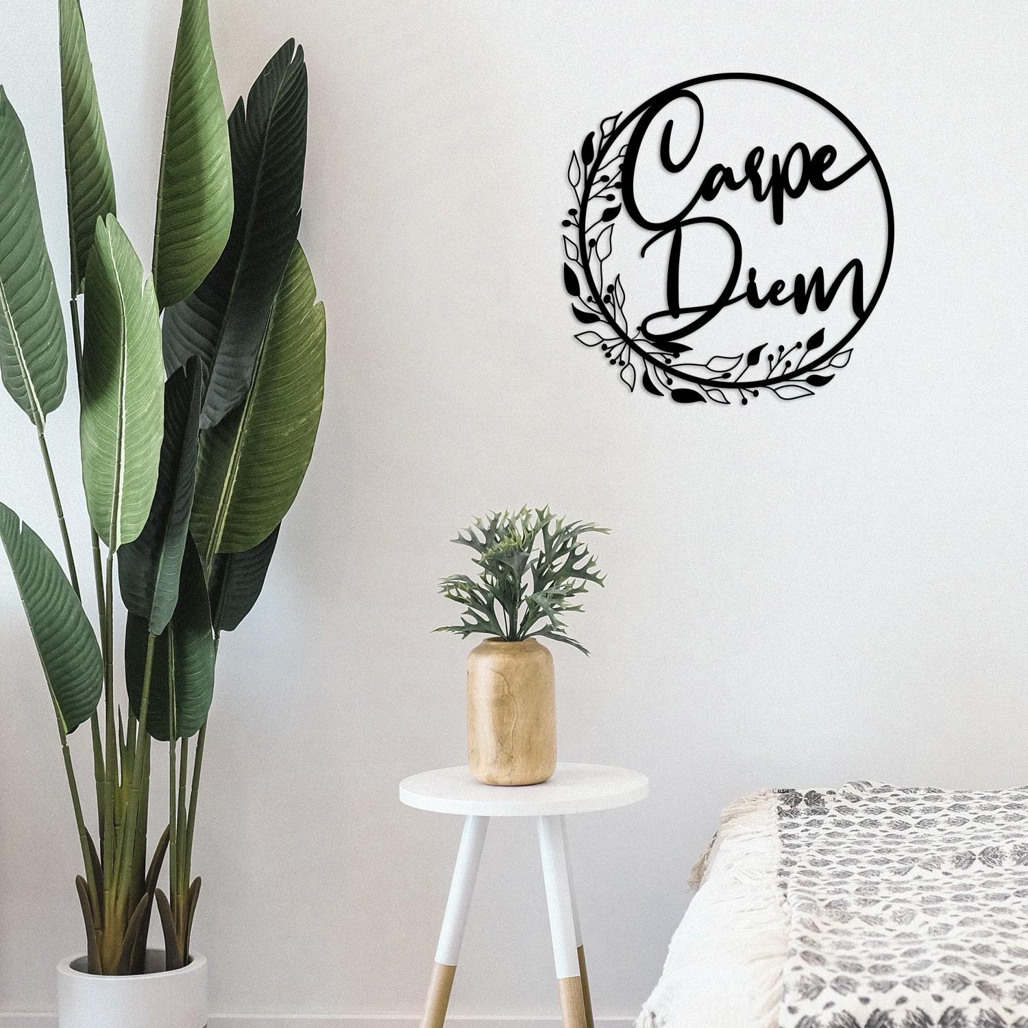 Wallity декорација за dzид Carpe Diem, 48x48 см, 1,5 мм, црна