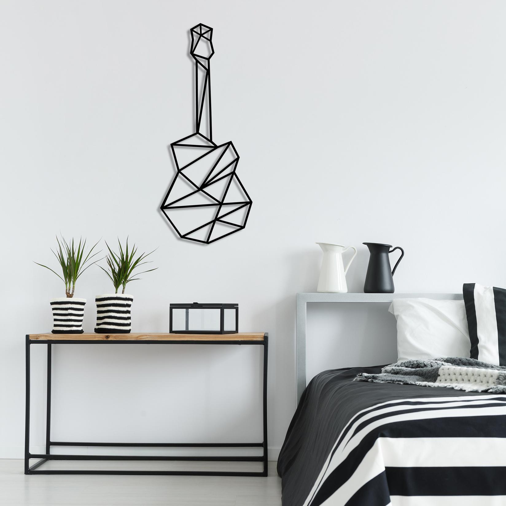 Wallity декорација за dzид гитара, 23x55 см, црна