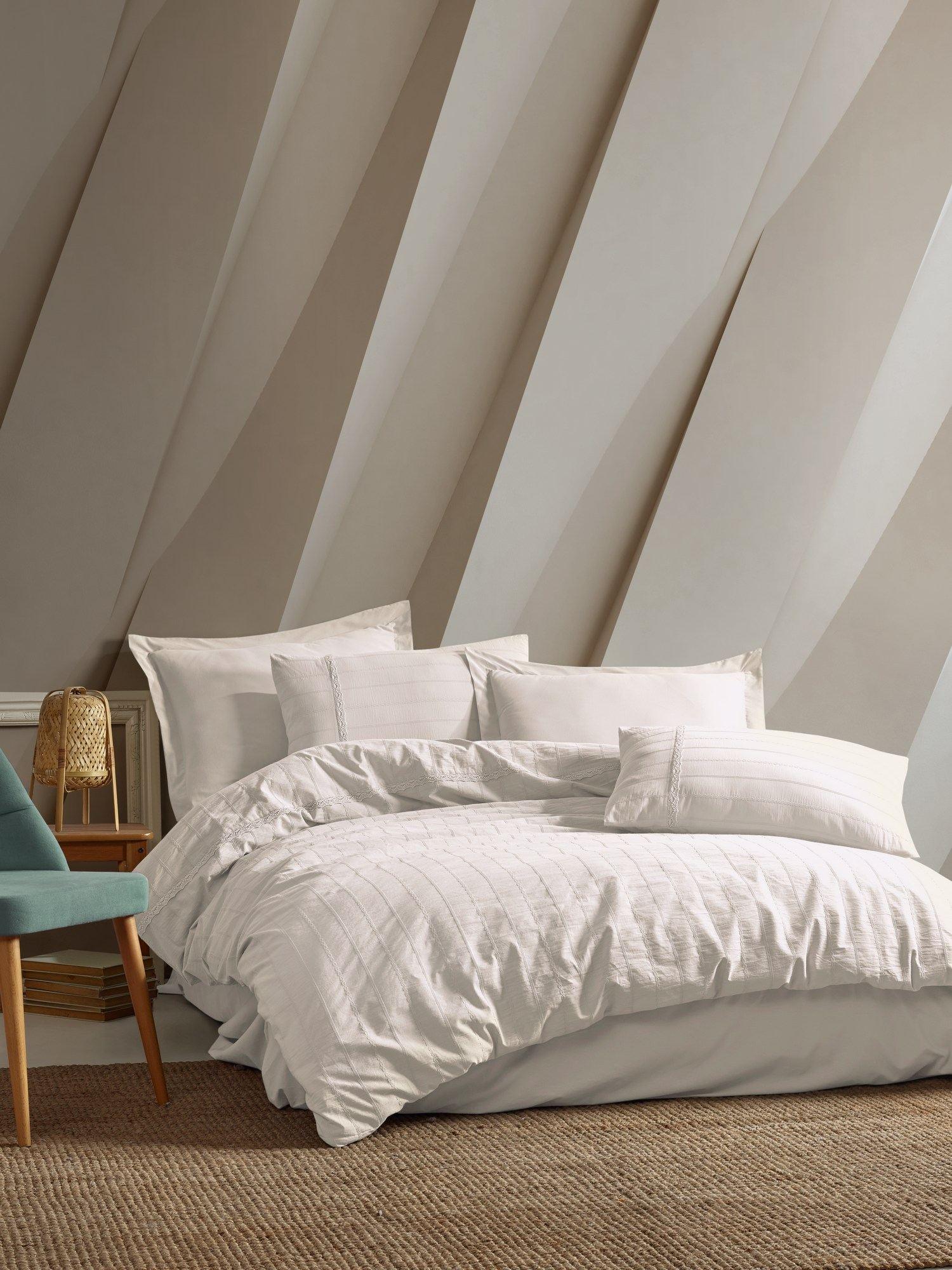 Комплет постелнина L'essentiel Maison Jasmin, 200x220 cm, беж-бело