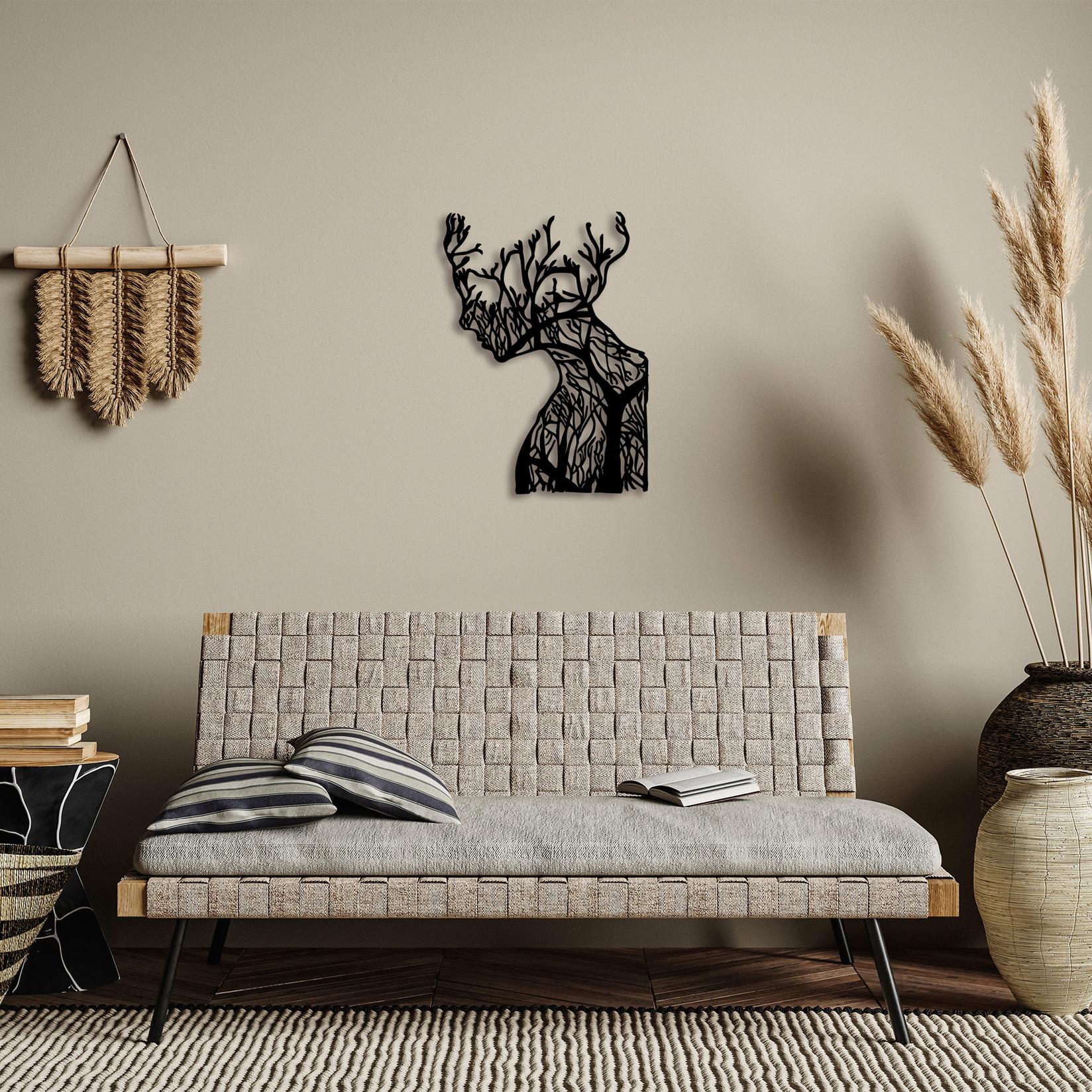 Wallity декорација за dzид елка за жена - модел 318, 28x38 см, 1,5 мм, црна